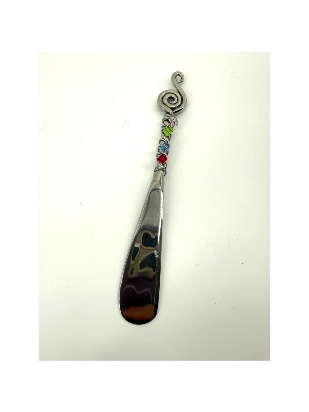 Handmade Beaded Stainless Steel Spreader Butter Knife Wire Wrapped Handle